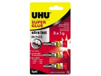 UHU pillanatragasztó SUPER GLUE MINIS 3 x 1 g