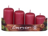 Emocio adventné Stupne 4ks priemer 40mm bordó sviečky
