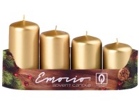 Emocio Fokozatok 4 db átm. 40mm Metal arany gyertya