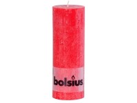 Bolsius Rusztikus piros hengeres gyertya, 68x190 mm