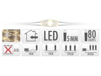 LED reťaz 80 lediod teplá biela
