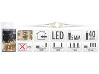 Dekoratívna LED reťaz 40 diód – teplé biele svetlo