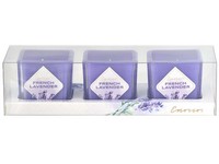 Emocio vonná sviečka v skle French Lavender 3 ks v krabičke 51x51x52mm