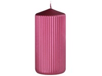 Vrúbkovaná Valec 65x140mm Metal mat red velvet sviečka