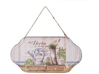 Fém tábla 310x160mm, felakasztható, Herbs