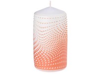 Valec 60x110mm Op art 3D geometria, oranžová sviečka