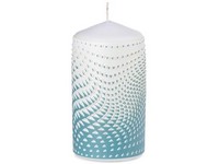 Valec 60x110mm Op art 3D geometria, modrá sviečka