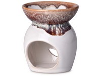 Kerámia aromalámpa 82x96mm, fehér barna
