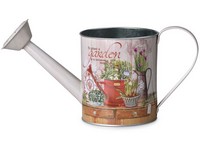 Plechová kanvička s motívom Garden, farebná 300x116x145mm