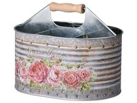 Dóza plechová  245x175x185mm, oválna, Rose Garden, mix farieb