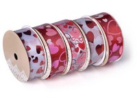 Stuha Srdiečka mix biela červená ružová 10000 x 38 mm