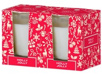 Emocio Üveg 52x65 mm 2db dobozban Holly Jolly - Elvarázsolt szikra, illatgyertya, illatos gyertya