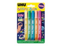 UHU gelová lepidla Glitter Glue 5 x 10 ml Glow in the Dark