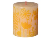 Bolsius sviečka valec Butter Yellow Rustic Silhouette 68x80mm