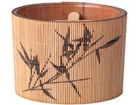 Üvegbe töltött illatgyertya bambusz natúr fekete 110x80mm