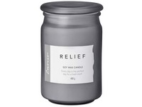 Emocio Wellnes illatgyertya üvegtetővel Relief, szója 93x142mm