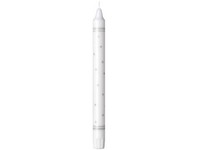 Sviečka domáca 22x240 mm Bodky gliter strieborná, biela