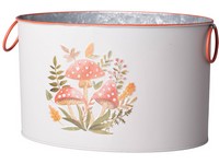 Plechová dóza s ušami, muchotrávky 245x140mm