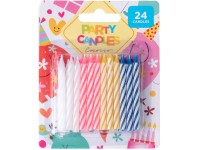 Emocio Tortagyertyák 24db 60mm gyertyatartó nélkül spirál,vegyes színekben
