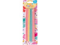 Emocio Tortagyertyák 24db 170mm gyertyatartó nélkül spirál,vegyes színekben