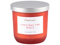 Emocio Sklo 95x95 mm s kovovým viečkom Christmas Spice, červená sójová vonná sviečka