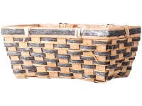 Fa kaspó natúr, szürke 255x150x100mm