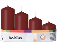 Bolsius Stupně 4ks 48mm bordó svíčky