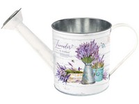 Plechová kanvička s motívom Levanduľa, farebná 300x115x145mm