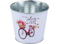 Kvetináč plechový klasik Love is in the Air vo farebnom prevedení 133x115 mm