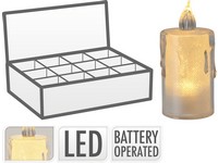 LED sviečka 36x80mm povrchová úprava, priehľadná