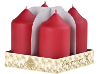 Emocio adventný valec 4ks 40x80 bordó sviečka