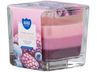 Üveg prizma 80x80 mm ~32h Frozen Berries háromszínű illatgyertya