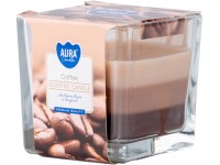 Üveg prizma 80x80 mm ~32h Coffee háromszínű illatgyertya