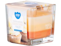 Üveg prizma 80x80 mm ~32h Vanilla Cupcake háromszínű illatgyertya