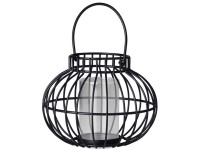 Drôtená kovová lampa - čierna, 19,5 × 15,3 cm