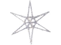 LED hviezda 300x300mm závesná s časovačom, strieborná