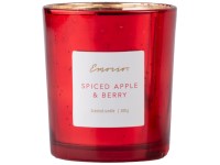 Emocio Üveg 80x90 mm metál Spiced Apple & Berry, piros illatgyertya