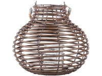 Prútená lampa s uchom - hnedá, 28 × 11 × 25 cm