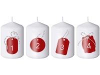 Henger 4db 50x90mm adventi számok címke, gyertya