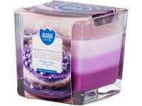 Üveg prizma 80x80 mm ~32h Blueberry Cheescake háromszínű illatgyertya