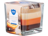 Üveg prizma 80x80 mm ~32h Chocolate - Orange háromszínű illatgyertya