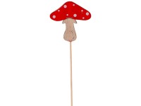 Fa beszúrós  50x63mm + pálcika varangyos széklet, piros, fehér