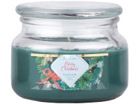Emocio Merry Christmas – vonná sviečka v skle 100×79 mm so skleneným viečkom