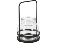 Kovová drôtená lampa na čajovú sviečku, čierna – 125×210 mm