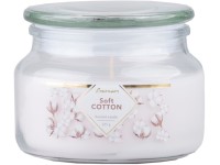 Emocio üvegbe töltött illatgyertya Soft Cotton üvegfedéllel 100x79mm