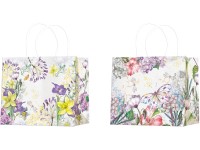 Darčeková taška 320x260 mm motívy rôznych kvetov mix, farebné