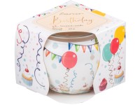 Emocio Üveg dekor 70x62 mm Birthday, illatgyertya