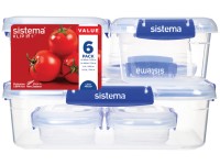 Sistema Sada 6 vodotěsných krabiček na potraviny KLIP IT PLUS 2x 180 ml, 2x 400 ml, 1x 1 l a 1x 2,2 l