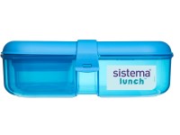 Sistema Lunch Trojkomorová krabička na desiatu s nádobou na jogurt 1,1 l, modrá