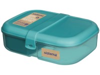 Sistema Dělený svačinový box Ocean Bound Ribbon Lunch s nádobou na jogurt 1,1 l, mátová